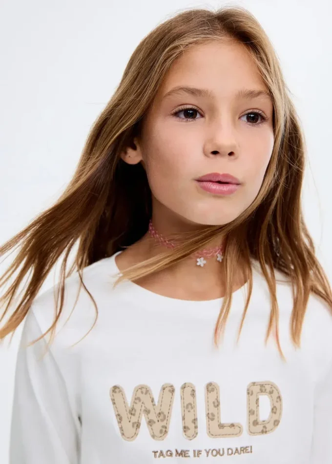 T-shirt brodé léopard