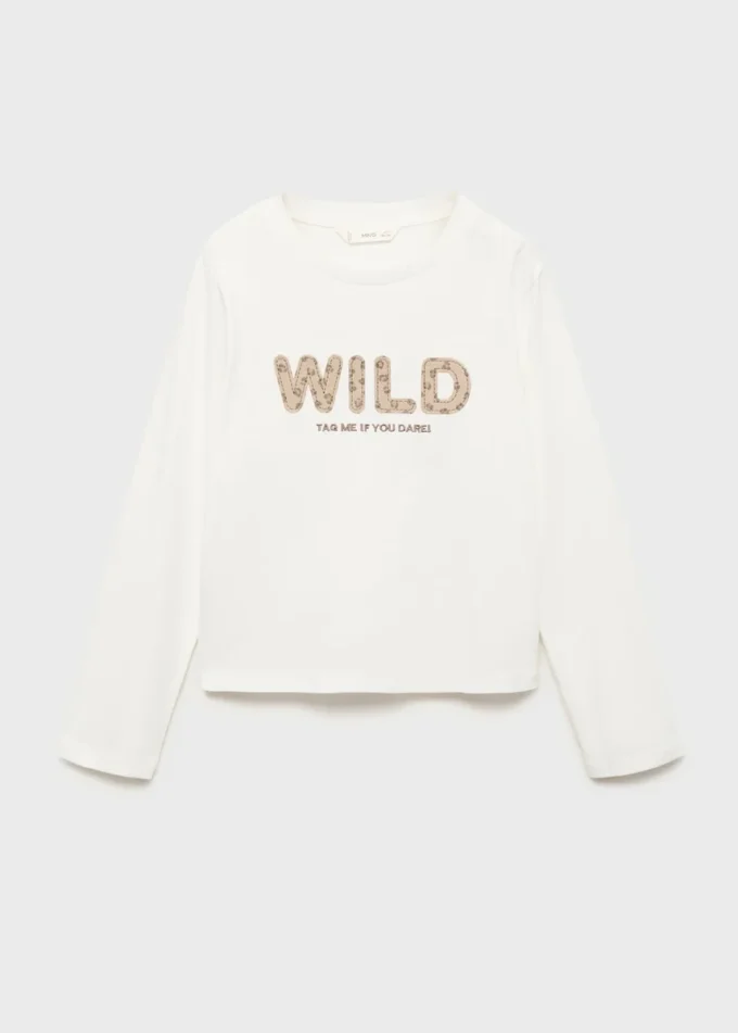 T-shirt brodé léopard