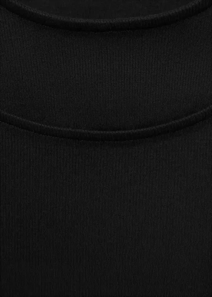 T-shirt côtelé à découpes
