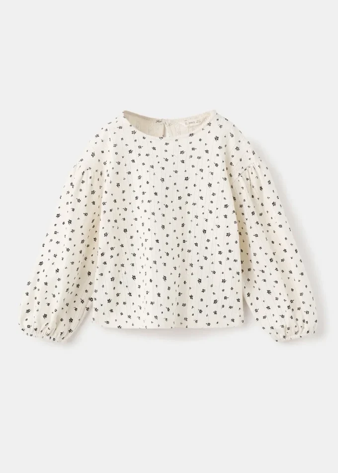 T-shirt côtelé à motif floral T-shirt côtelé à motif floral