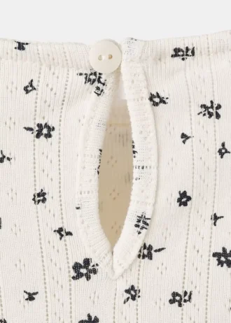 T-shirt côtelé à motif floral