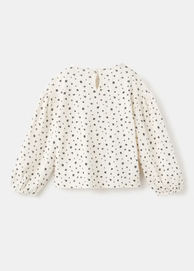 T-shirt côtelé à motif floral T-shirt côtelé à motif floral