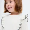 T-shirt côtelé à volants