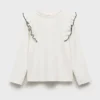 T-shirt côtelé à volants