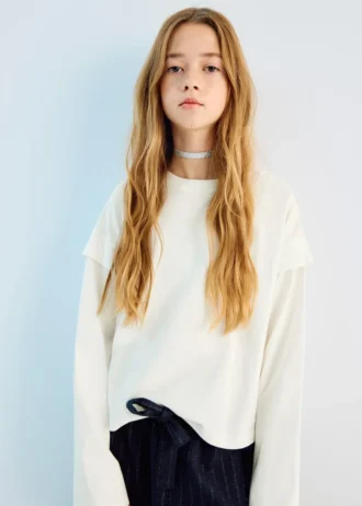 T-shirt à détails sur les manches