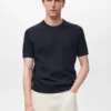 T-shirt en coton ajouré à rayures