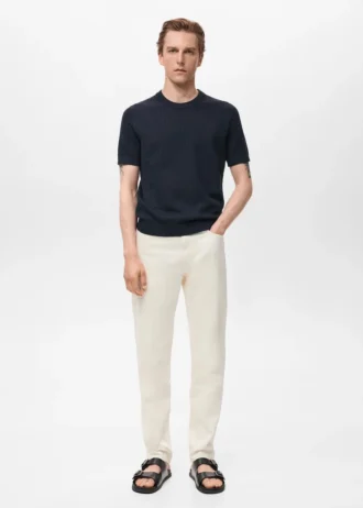 T-shirt en coton ajouré à rayures