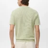 T-shirt en coton ajouré à rayures