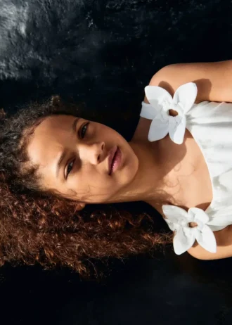 T-shirt en coton avec détail floral