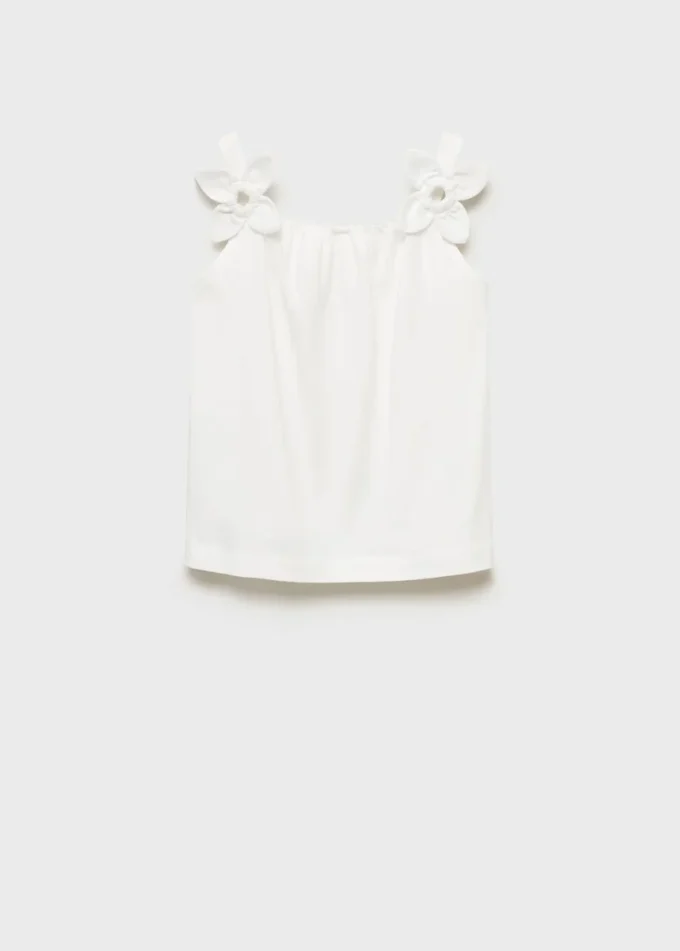 T-shirt en coton avec détail floral