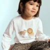 T-shirt en coton avec lion brodé