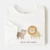 T-shirt en coton avec lion brodé
