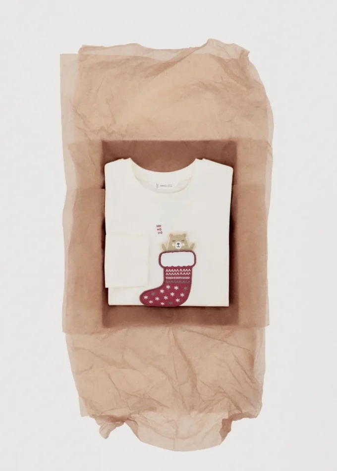 T-shirt en coton avec ours brodé
