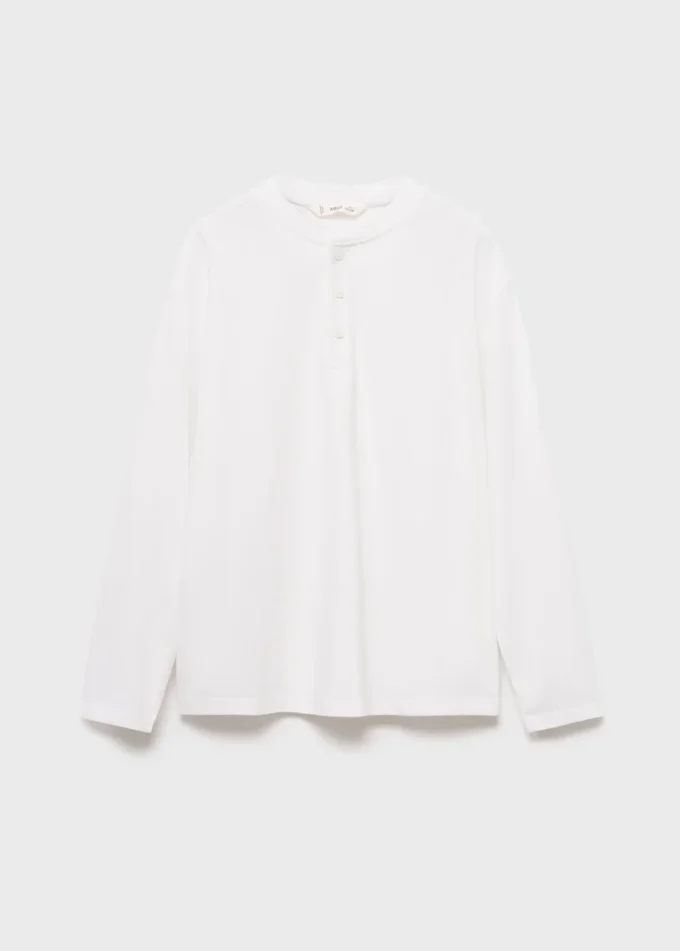 T-shirt en coton boutonné