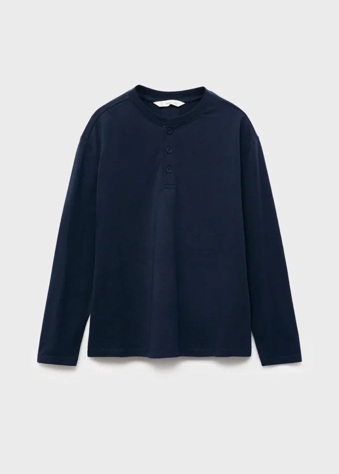 T-shirt en coton boutonné