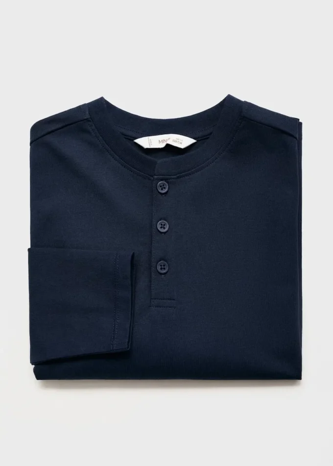 T-shirt en coton boutonné