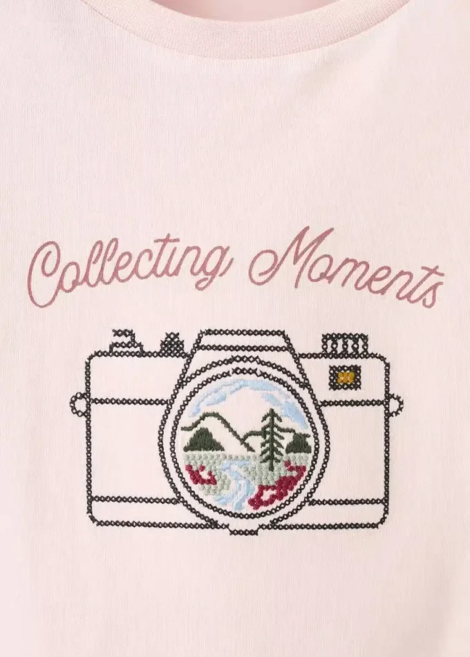 T-shirt en coton brodé