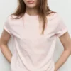 T-shirt en coton brodé de fleurs