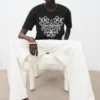 T-shirt en coton brodé de fleurs