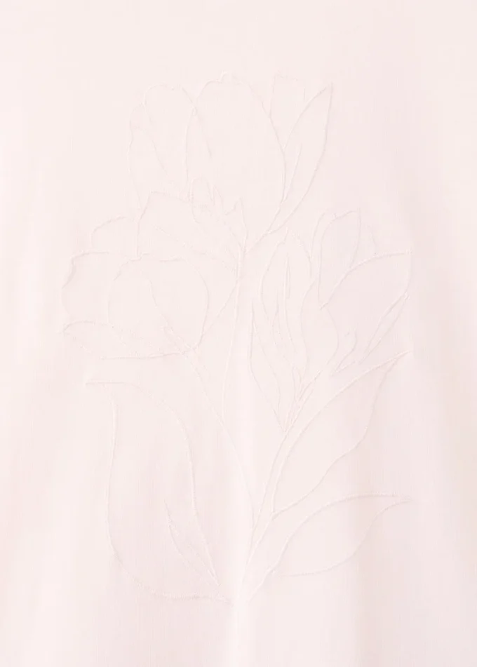 T-shirt en coton brodé de fleurs