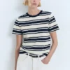 T-shirt en coton à col contrasté