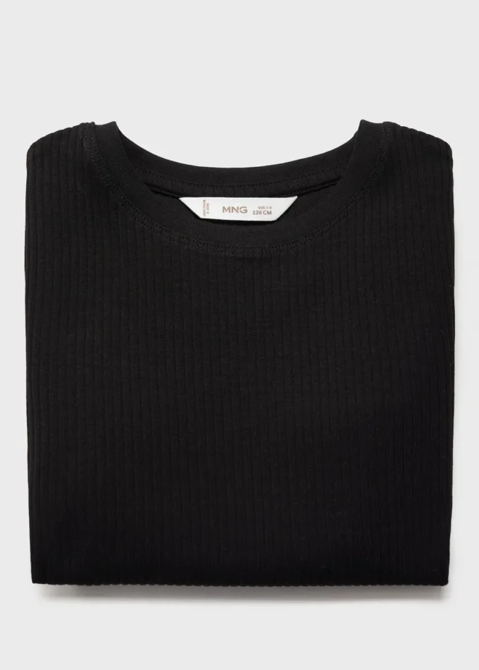 T-shirt en coton côtelé