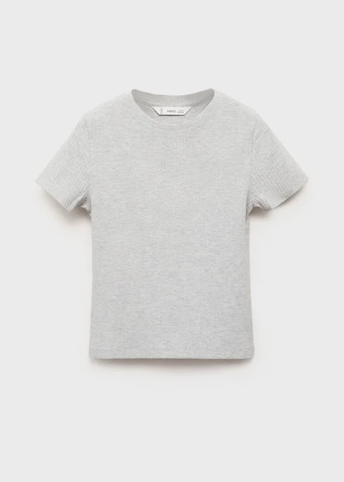 T-shirt en coton côtelé