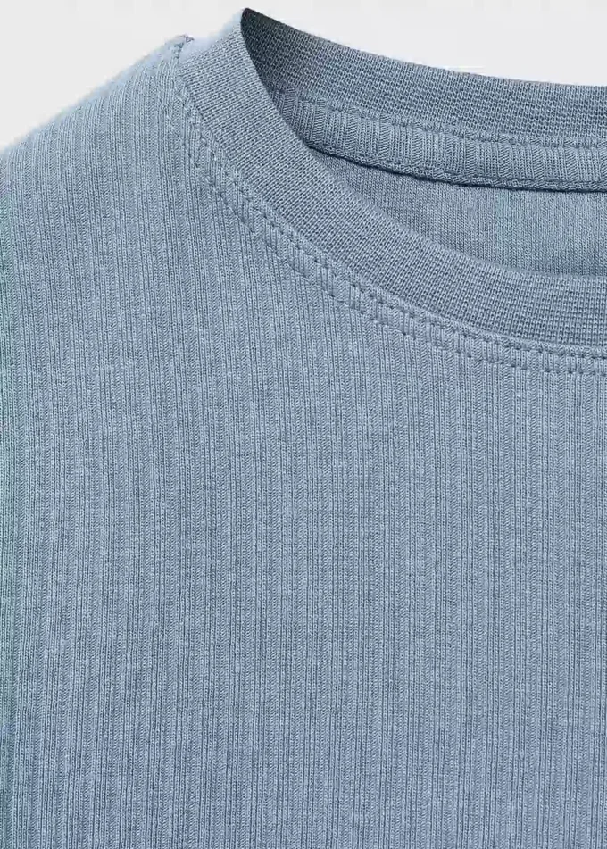 T-shirt en coton côtelé