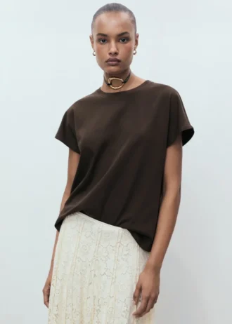 T-shirt en coton à encolure arrondie