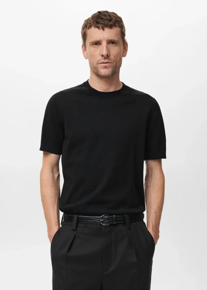 T-shirt en coton finement tricoté