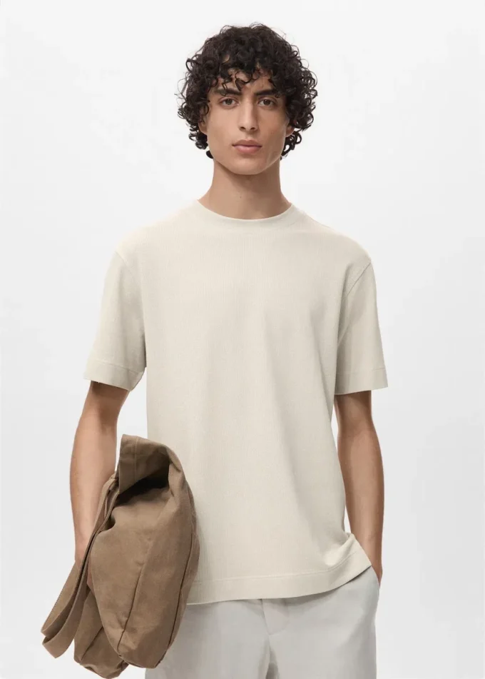T-shirt en coton finement tricoté