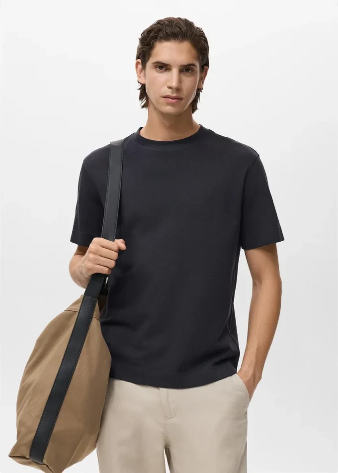 T-shirt en coton finement tricoté