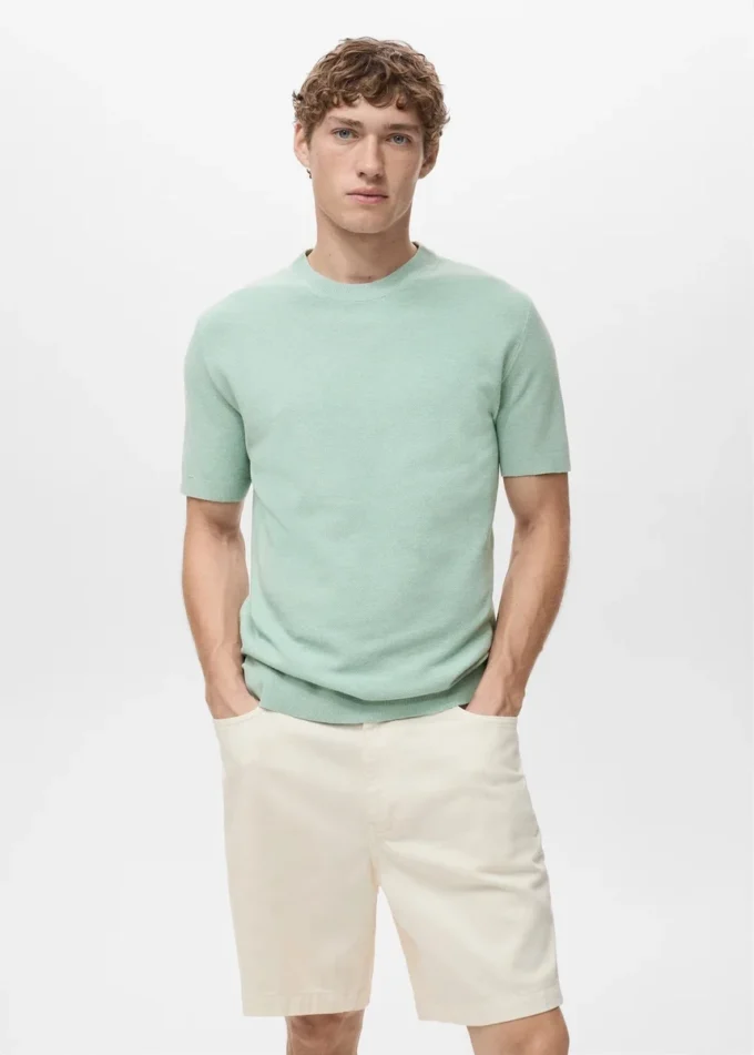 T-shirt en coton finement tricoté