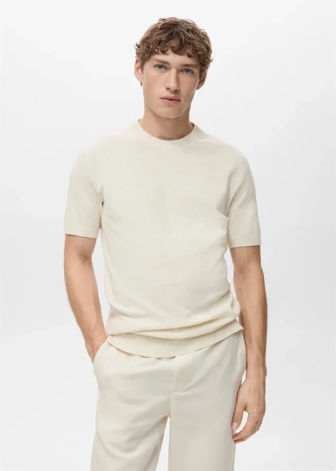 T-shirt en coton finement tricoté