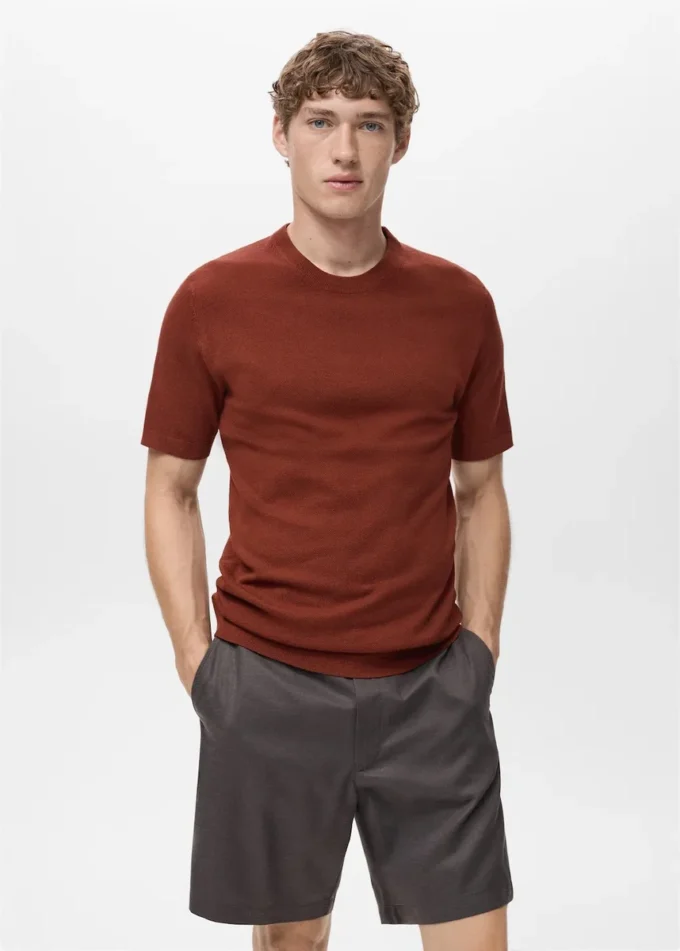 T-shirt en coton finement tricoté