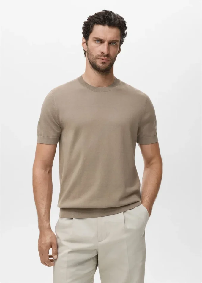 T-shirt en coton finement tricoté