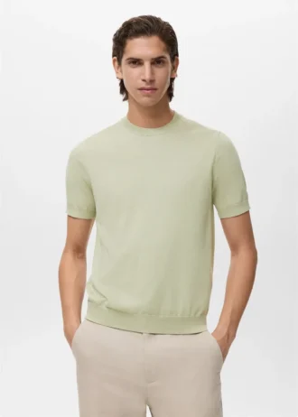 T-shirt en coton finement tricoté
