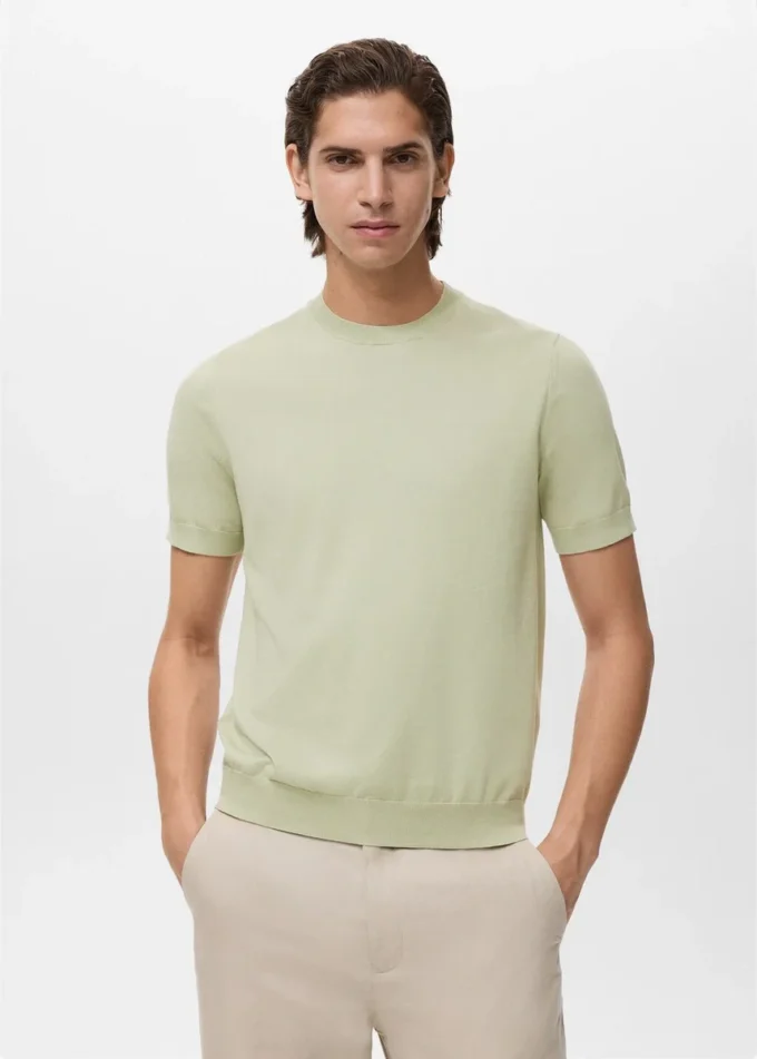 T-shirt en coton finement tricoté