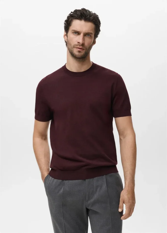 T-shirt en coton finement tricoté