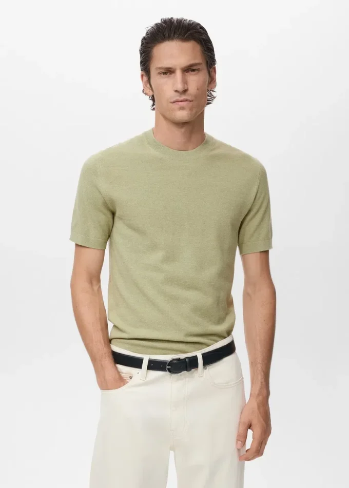 T-shirt en coton finement tricoté