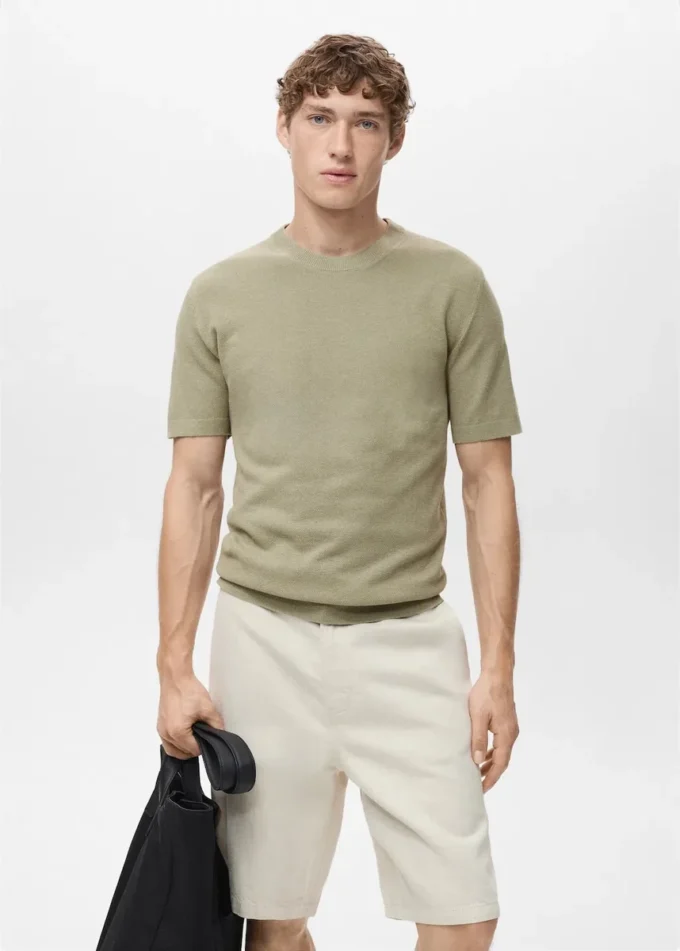 T-shirt en coton finement tricoté
