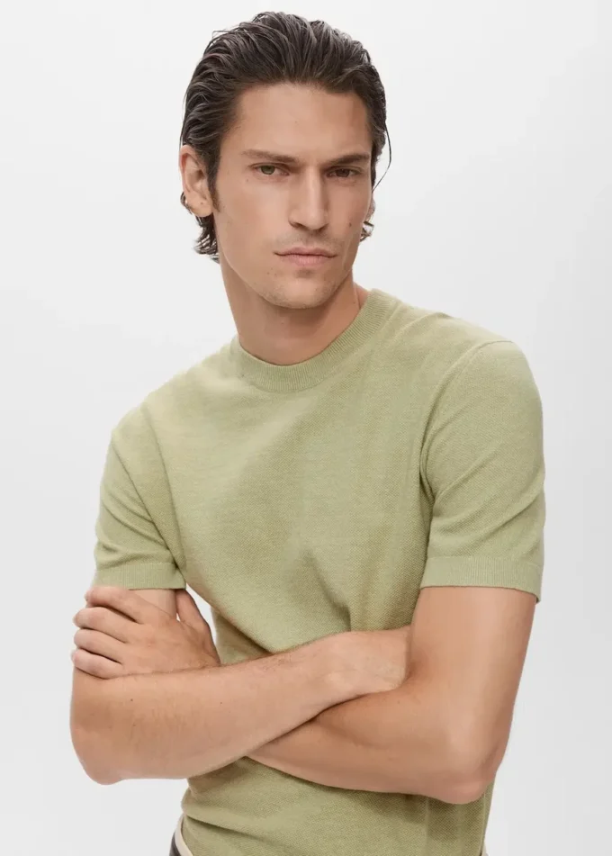 T-shirt en coton finement tricoté