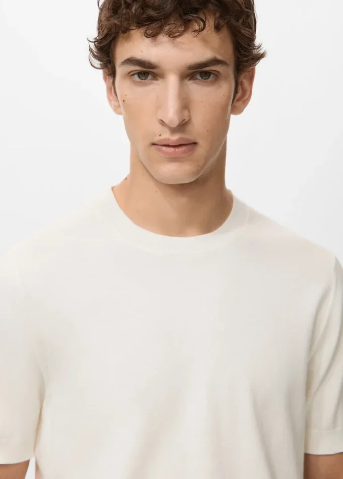 T-shirt en coton finement tricoté