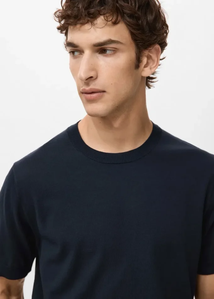 T-shirt en coton finement tricoté