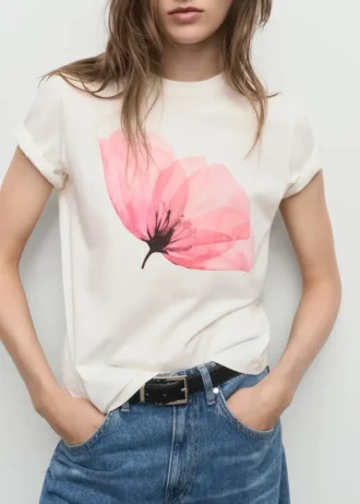 T-shirt en coton à imprimé floral