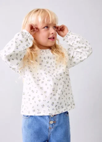 T-shirt en coton à motif floral