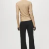 T-shirt en lurex avec col Perkins