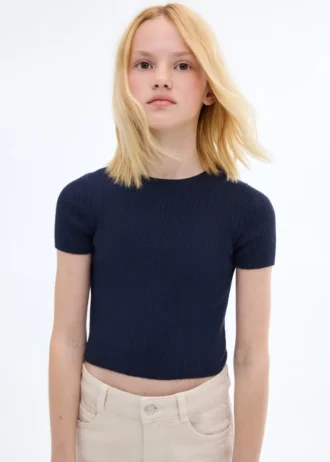 T-shirt en maille côtelée