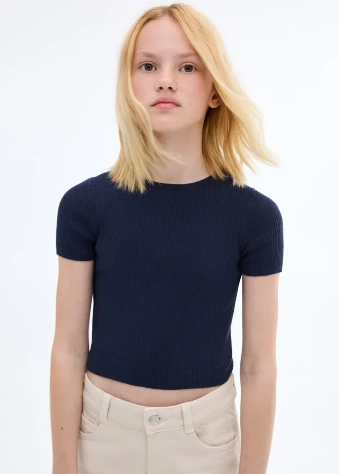 T-shirt en maille côtelée