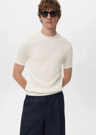 T-shirt en maille côtelée